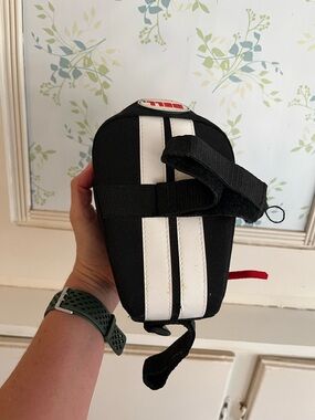 Black Bicycle Pouch with White Racing Stripes